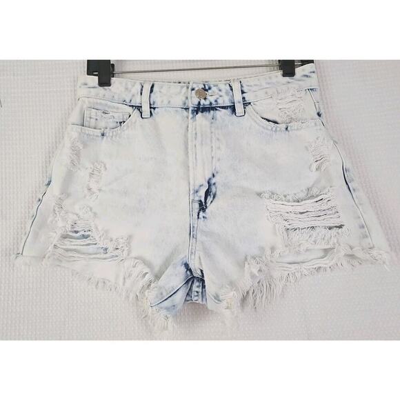 Vervet Los Angeles ~Woman Size M~ Acif Wash Distressed Cutoff Denim Jean Shorts. - Picture 4 of 12